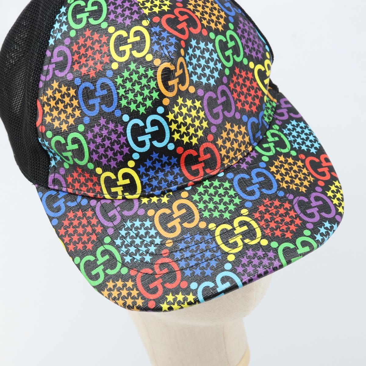 GUCCI GG Psychedelic Cap PVC Multicolor 517074 Auth YKZ486A