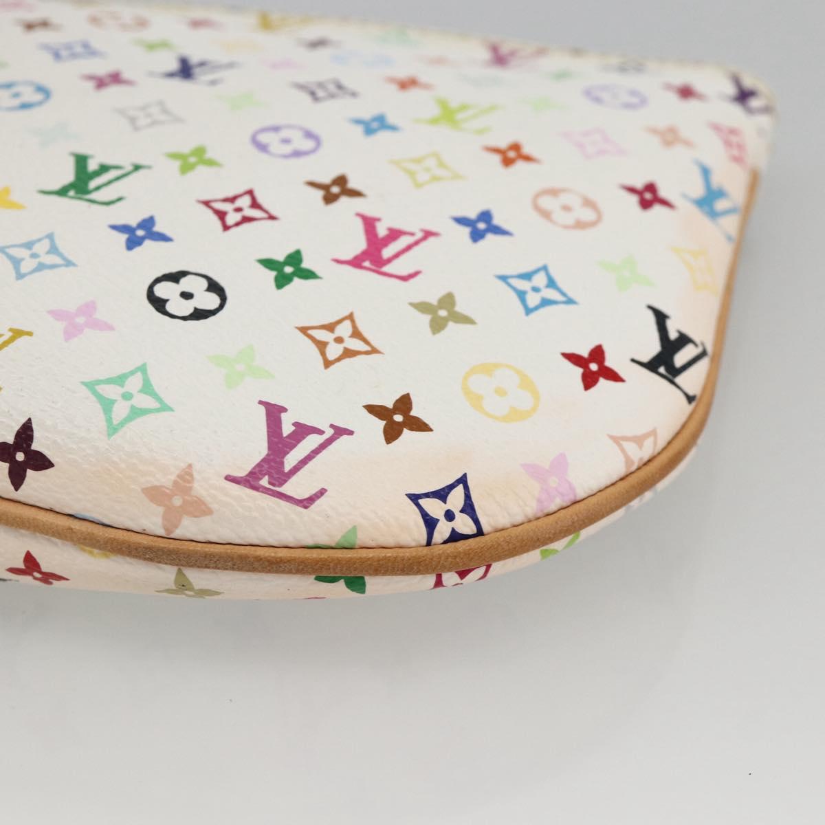 LOUIS VUITTON Monogram Multicolor Pochette GM Pouch White M60027 Auth YKZ490A