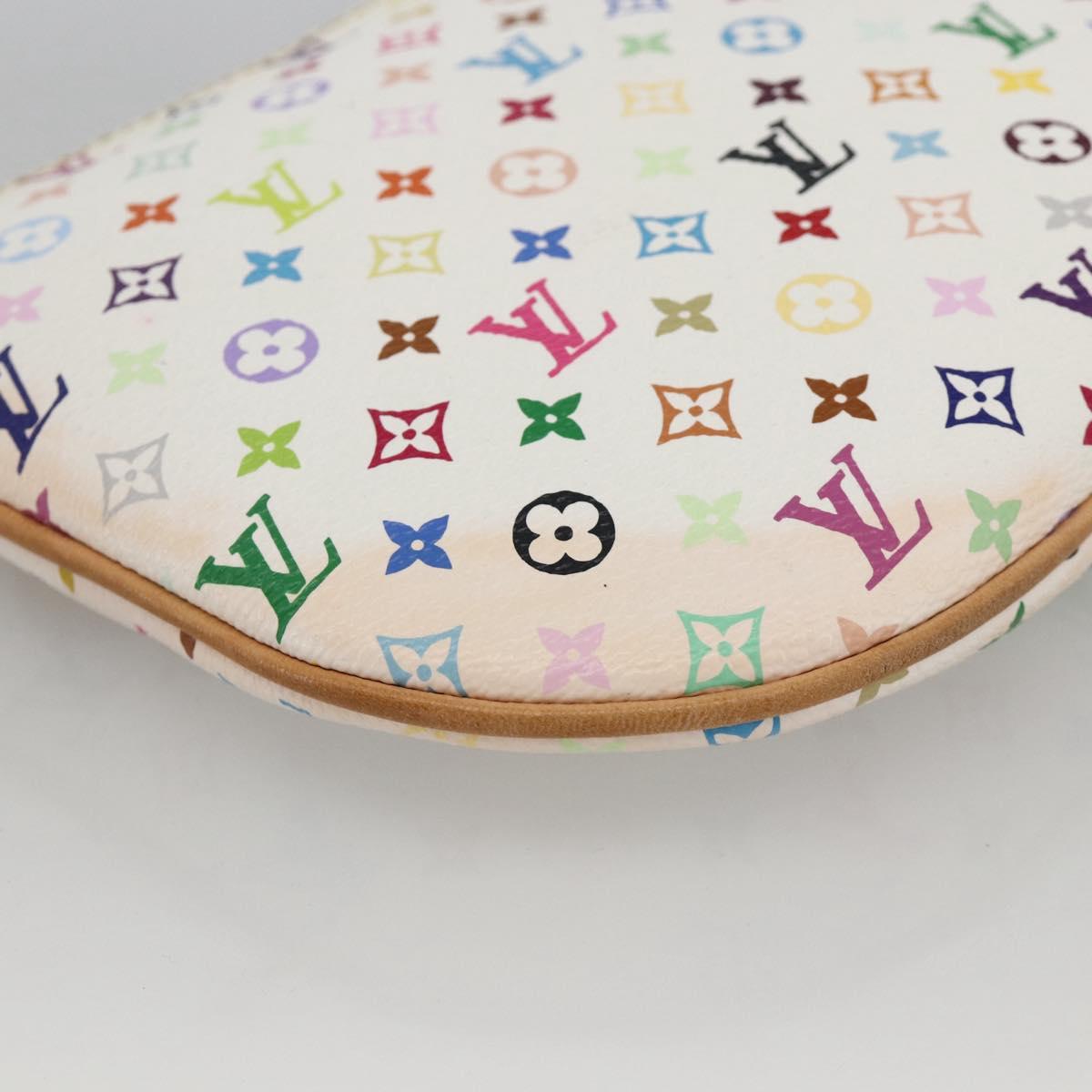 LOUIS VUITTON Monogram Multicolor Pochette GM Pouch White M60027 Auth YKZ490A