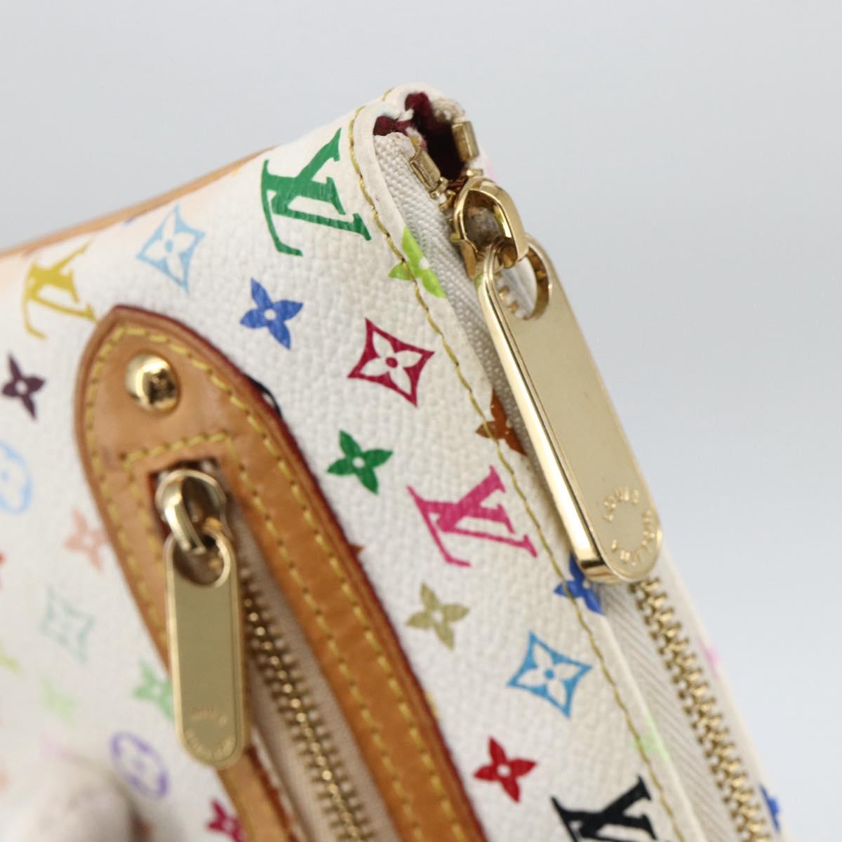 LOUIS VUITTON Monogram Multicolor Pochette GM Pouch White M60027 Auth YKZ490A