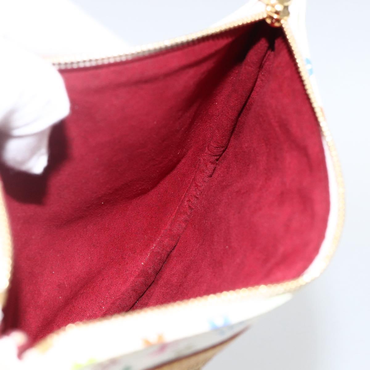 LOUIS VUITTON Monogram Multicolor Pochette GM Pouch White M60027 Auth YKZ490A