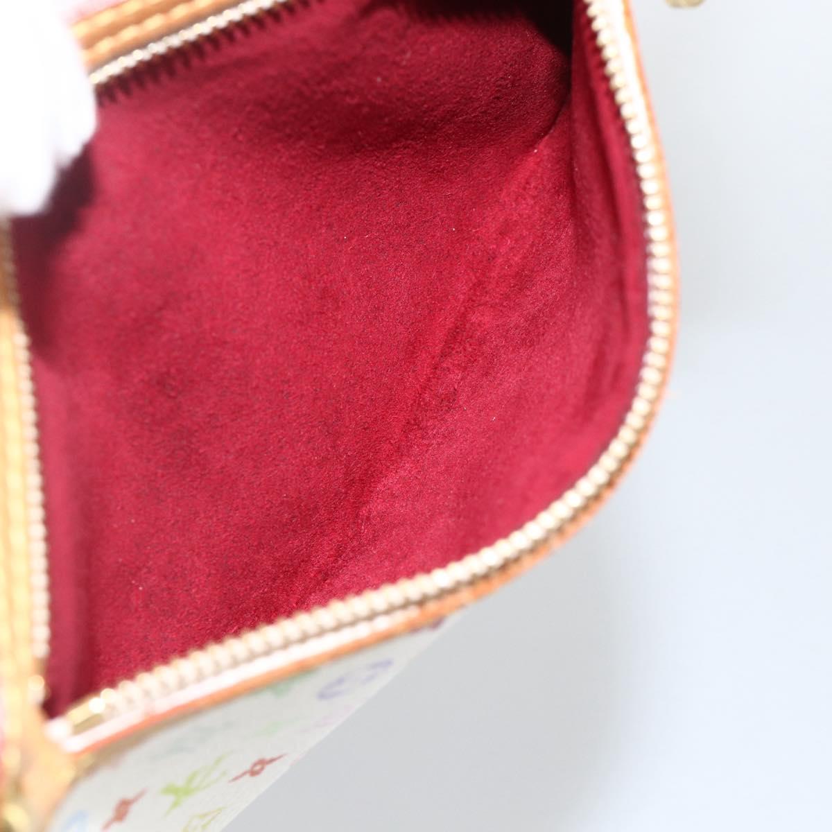 LOUIS VUITTON Monogram Multicolor Pochette GM Pouch White M60027 Auth YKZ490A