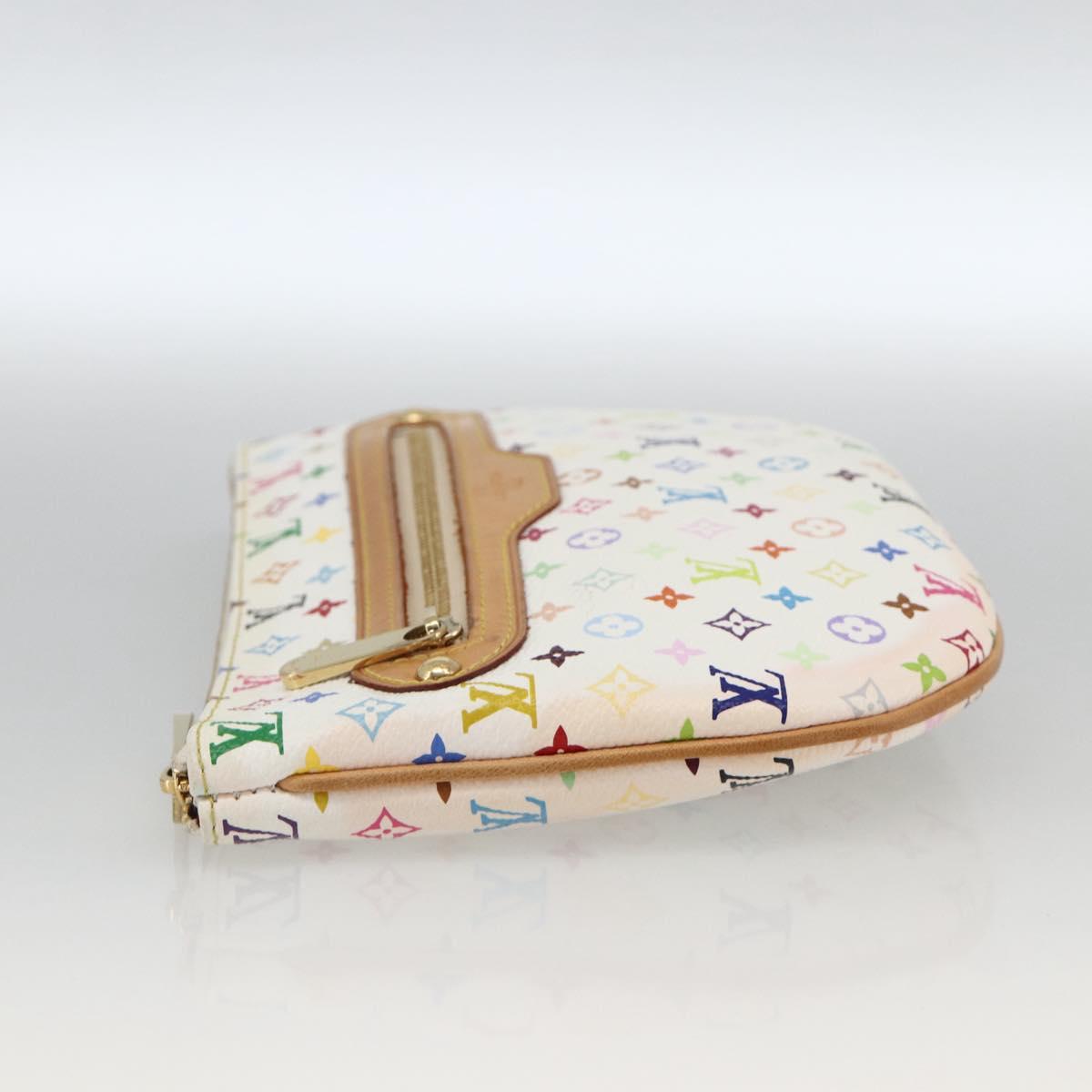 LOUIS VUITTON Monogram Multicolor Pochette GM Pouch White M60027 Auth YKZ490A