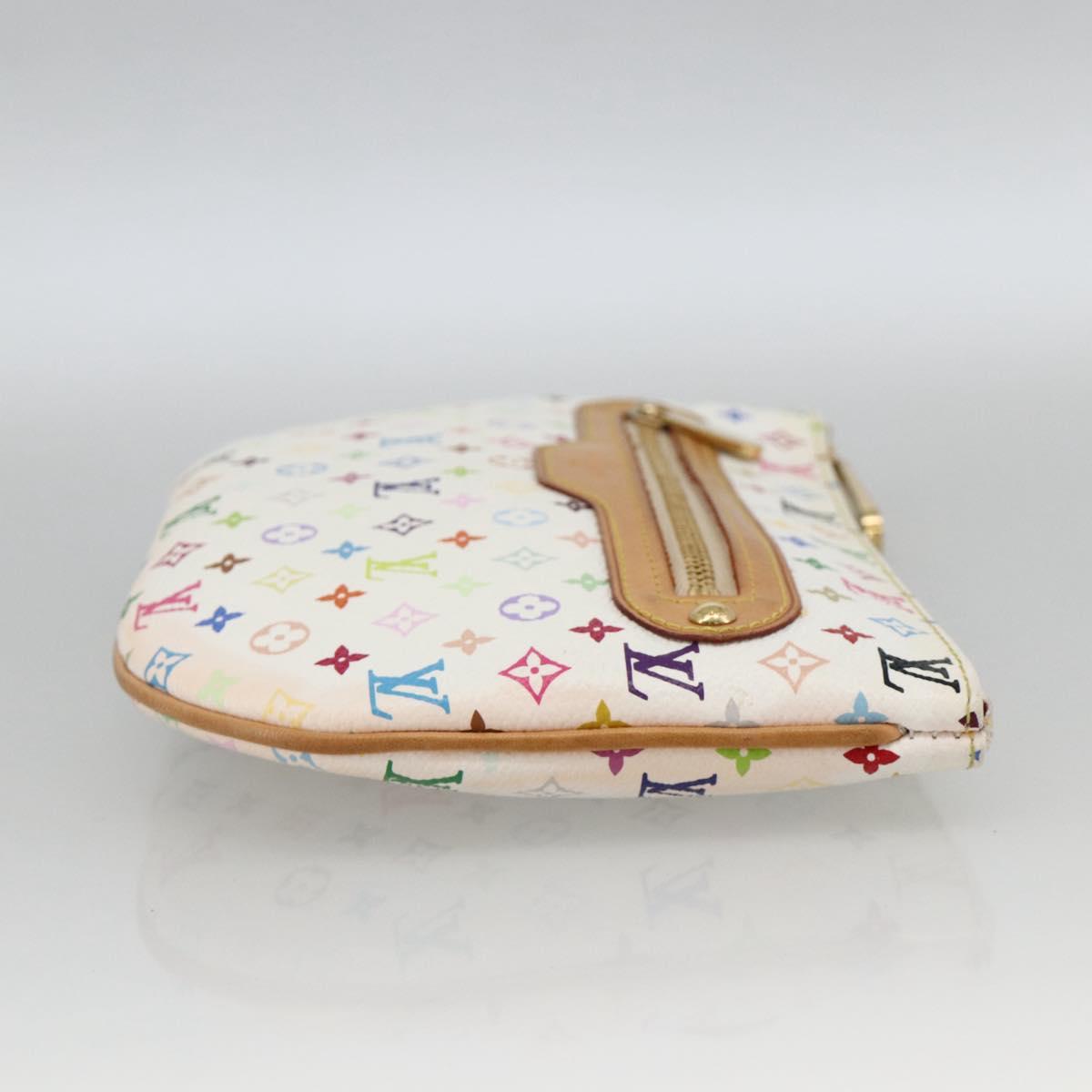 LOUIS VUITTON Monogram Multicolor Pochette GM Pouch White M60027 Auth YKZ490A