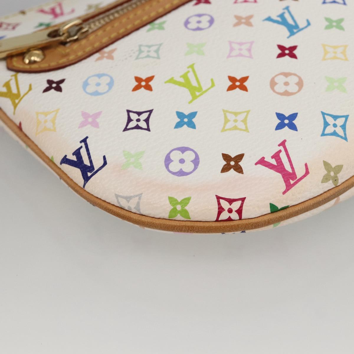 LOUIS VUITTON Monogram Multicolor Pochette GM Pouch White M60027 Auth YKZ490A