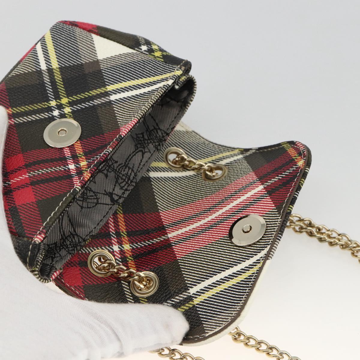 Vivienne Westwood Chain Shoulder Bag PVC Leather Pink Gold Auth YKZ491A