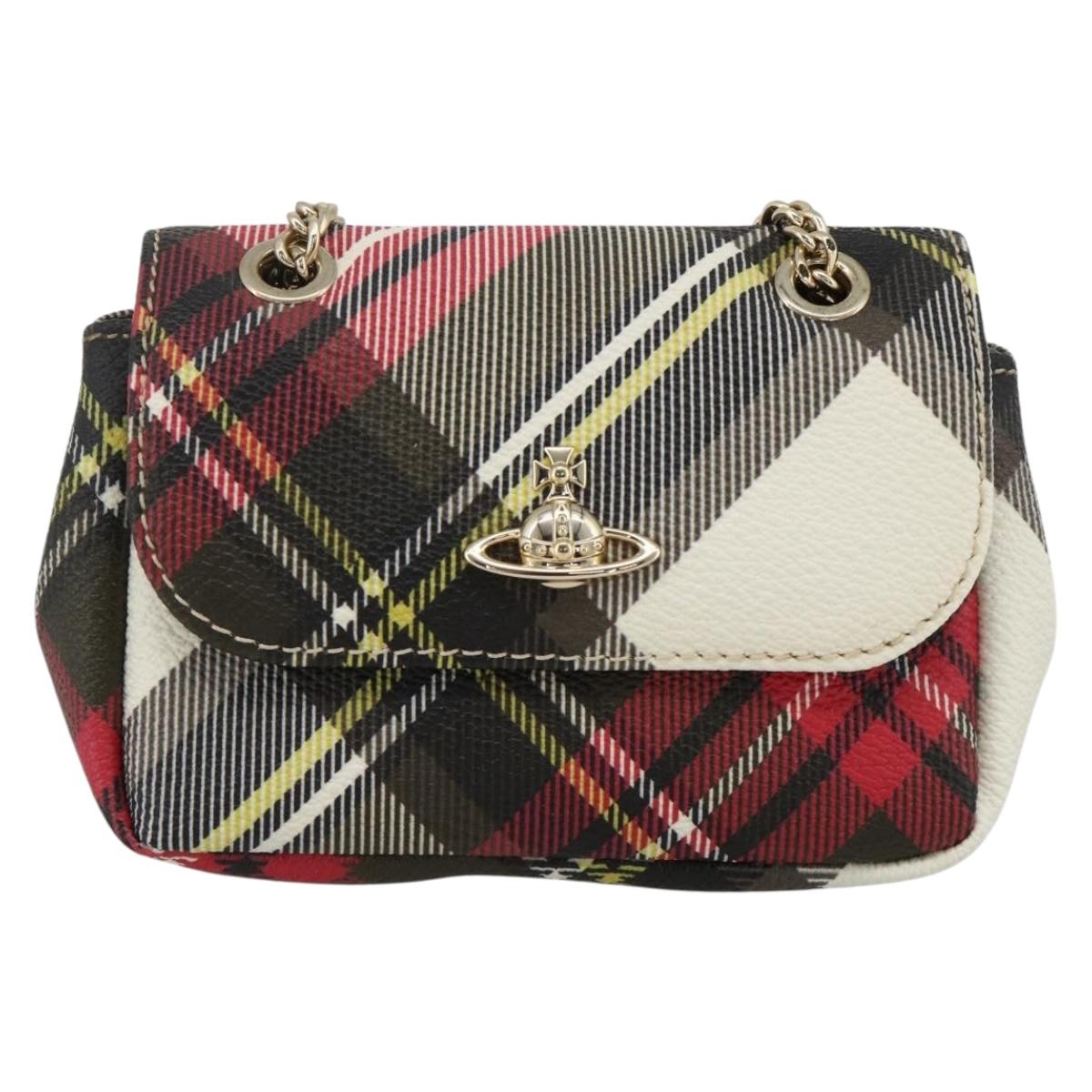 Vivienne Westwood Chain Shoulder Bag PVC Leather Pink Gold Auth YKZ491A