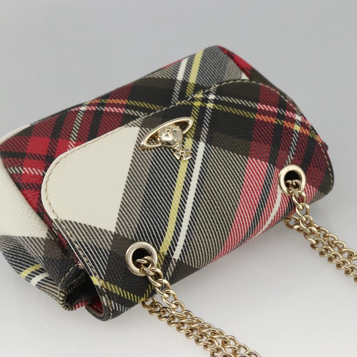 Vivienne Westwood Chain Shoulder Bag PVC Leather Pink Gold Auth YKZ491A