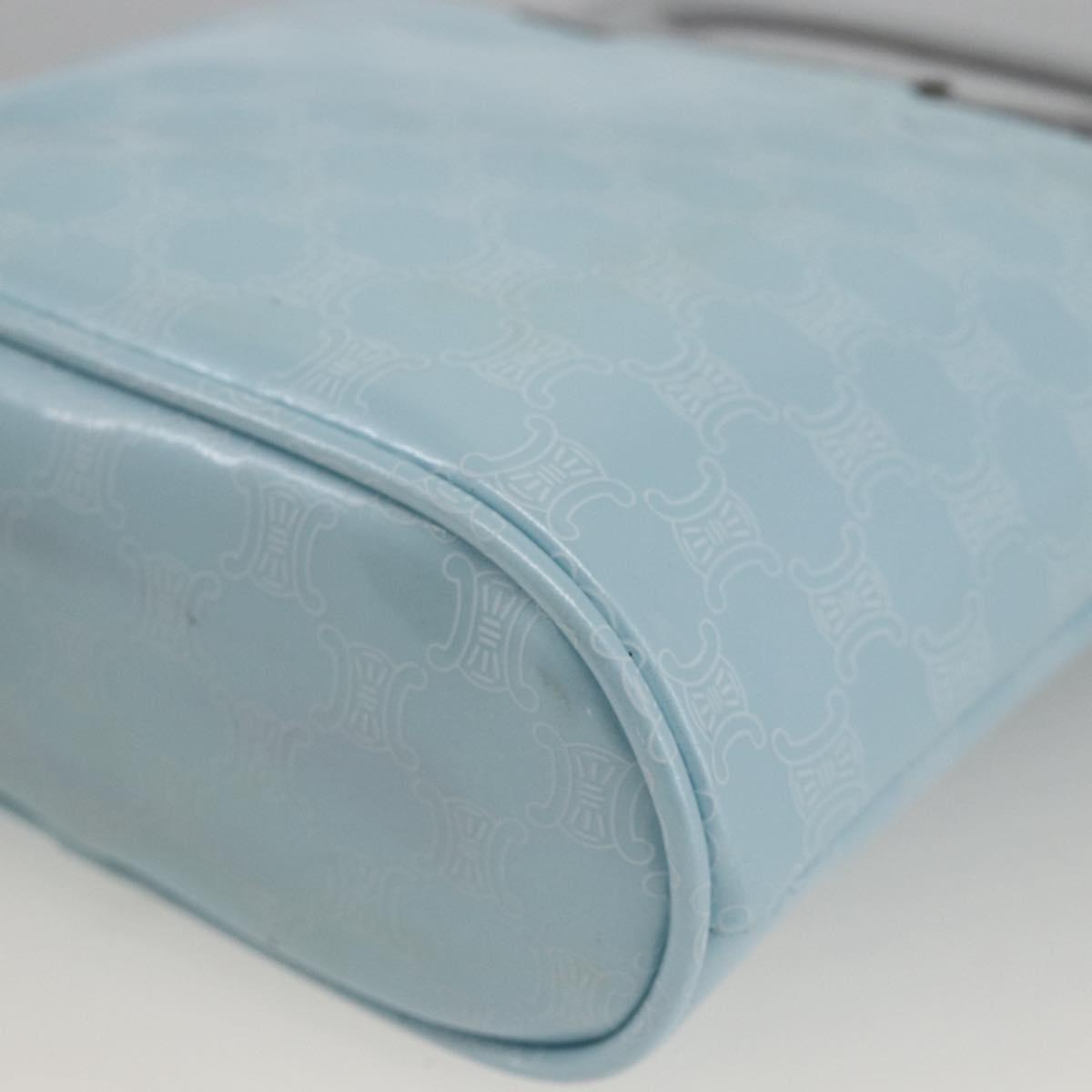 CELINE Macadam Canvas Hand Pouch Light Blue Auth YKZ501A