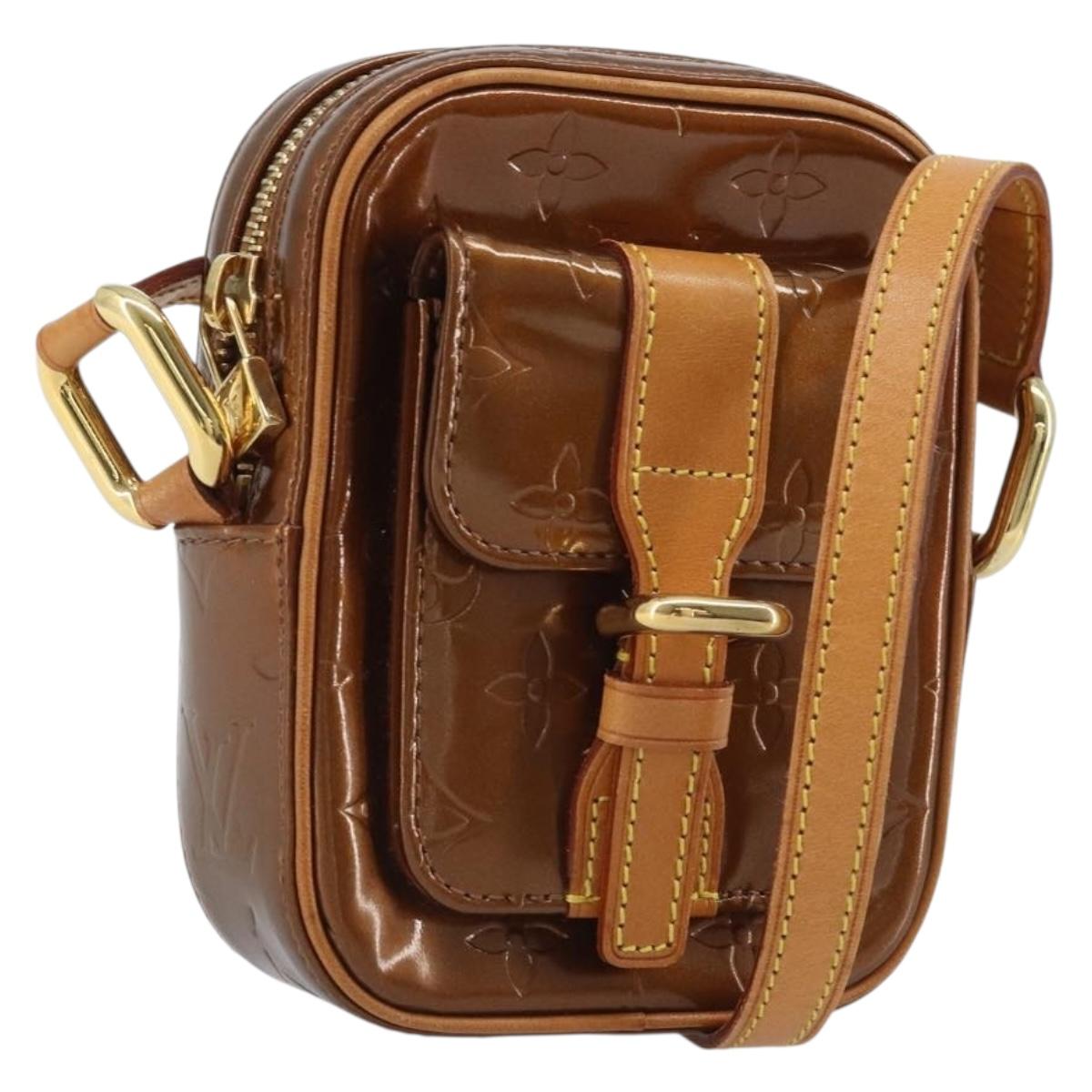 LOUIS VUITTON Vernis Christie PM Shoulder Bag Bronze M91111 LV Auth YKZ502A