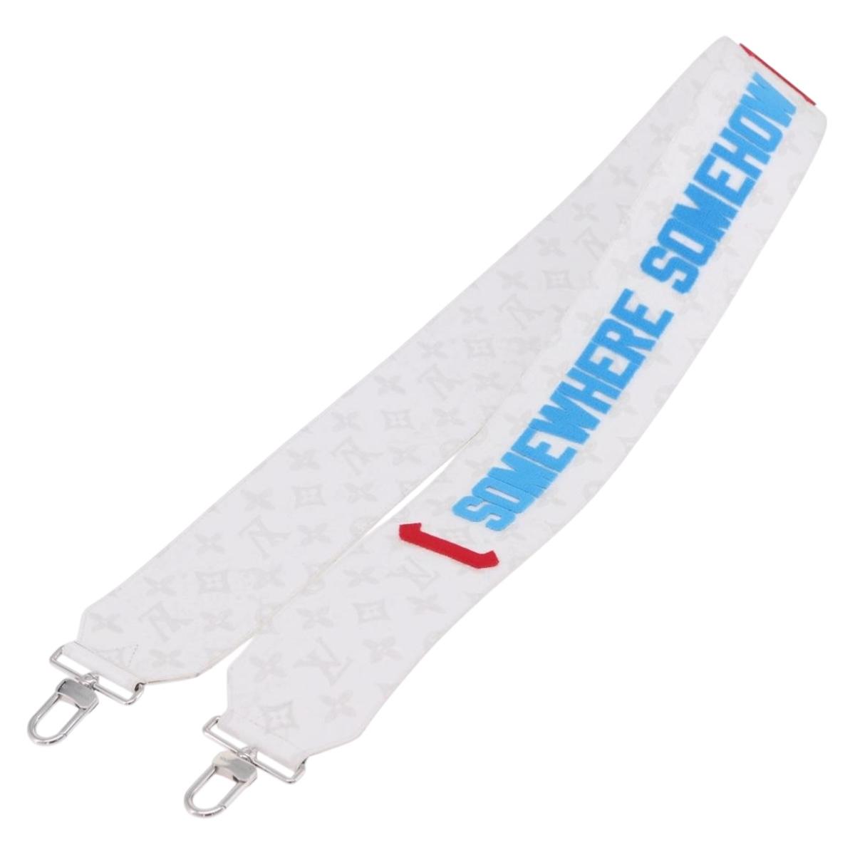 LOUIS VUITTON Bandouliere 80 Shoulder Strap 48.8"" White J02536 LV Auth YKZ505M