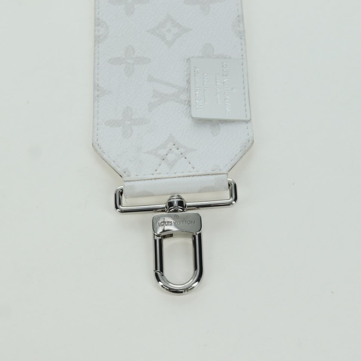 LOUIS VUITTON Bandouliere 80 Shoulder Strap 48.8"" White J02536 LV Auth YKZ505M