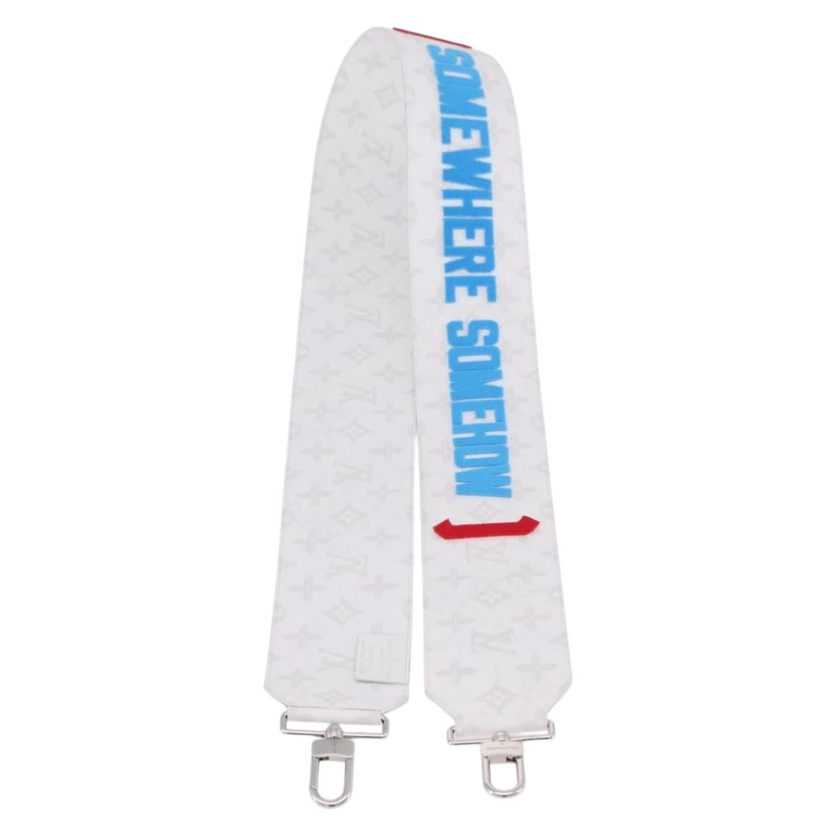 LOUIS VUITTON Bandouliere 80 Shoulder Strap 48.8"" White J02536 LV Auth YKZ505M