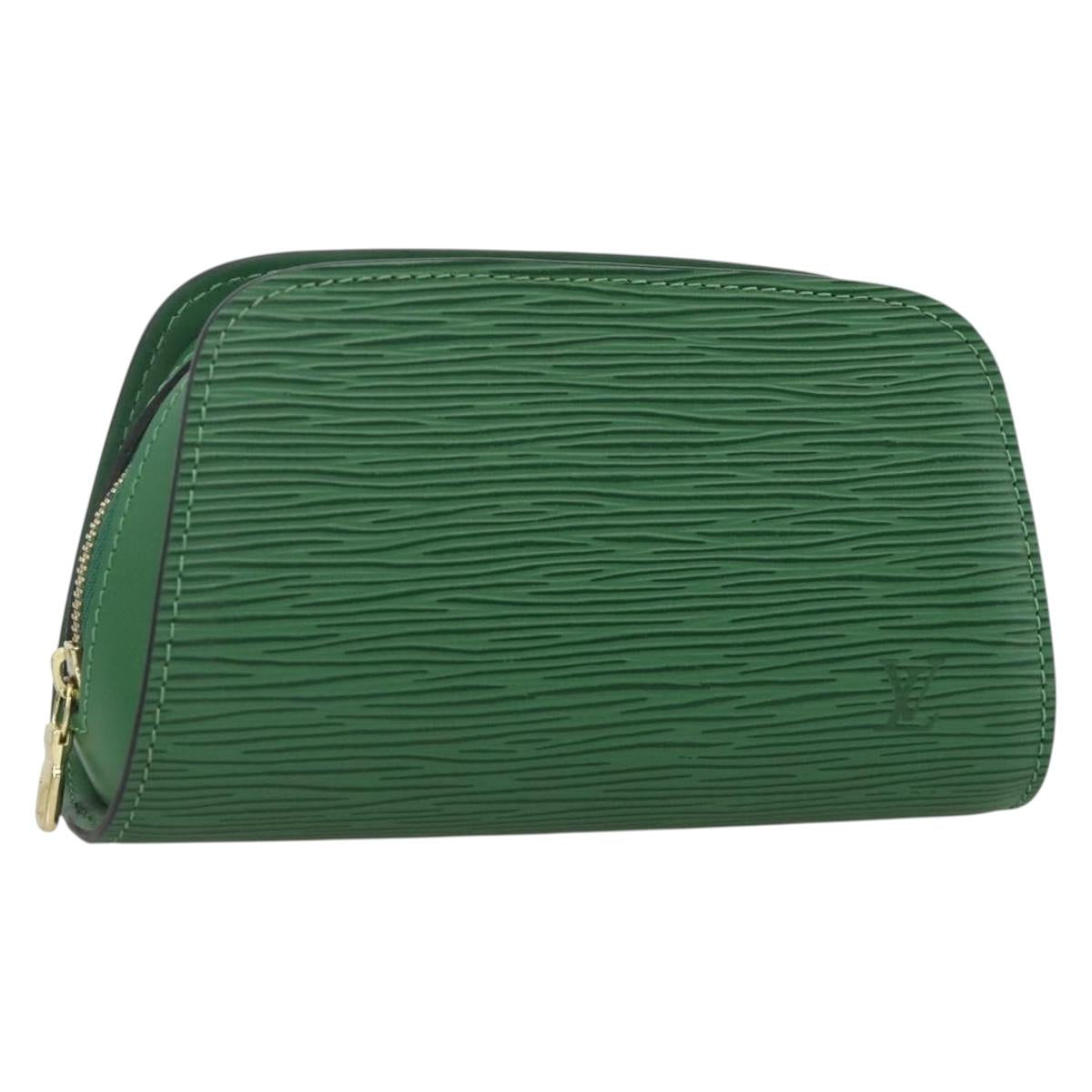LOUIS VUITTON Epi Dauphine PM Cosmetic Pouch Green M48444 LV Auth YKZ508