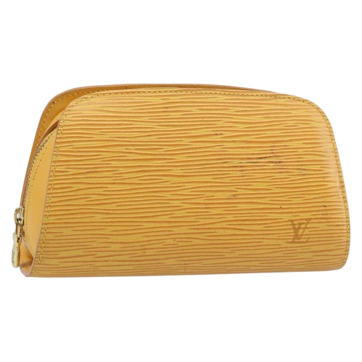 LOUIS VUITTON Epi Dauphine PM Pouch Yellow M48449 LV Auth YKZ510