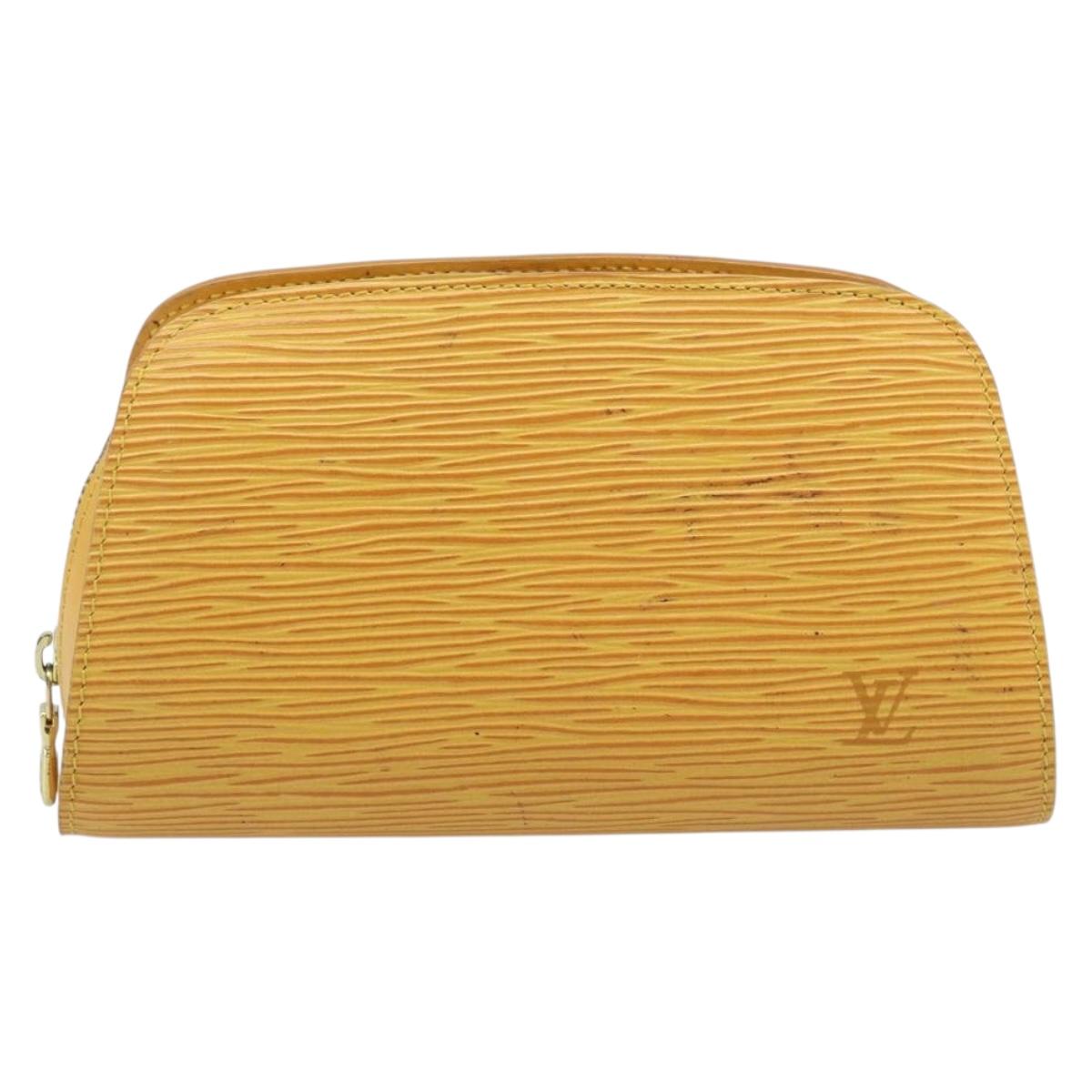 LOUIS VUITTON Epi Dauphine PM Pouch Yellow M48449 LV Auth YKZ510