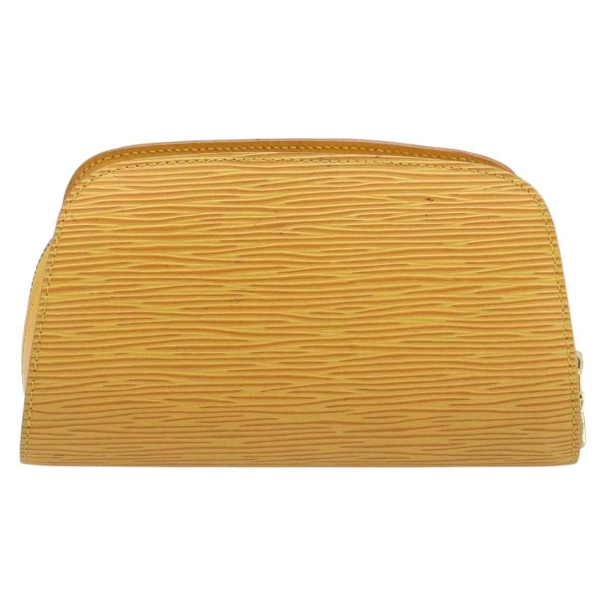 LOUIS VUITTON Epi Dauphine PM Pouch Yellow M48449 LV Auth YKZ510