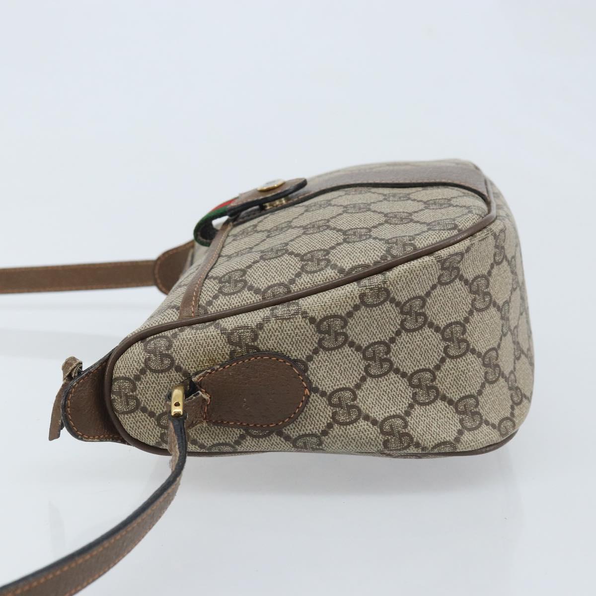 GUCCI GG Supreme Web Sherry Line Bag PVC Beige Gold 89 02 032 Auth YKZ514