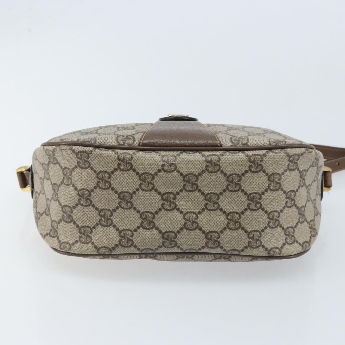 GUCCI GG Supreme Web Sherry Line Bag PVC Beige Gold 89 02 032 Auth YKZ514