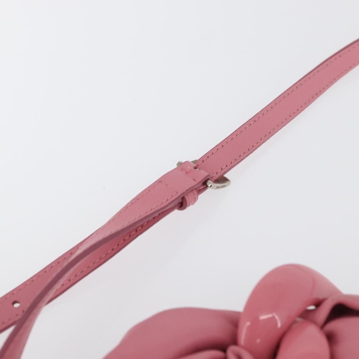 Miu Miu Hand Bag Patent leather 2way Pink Silver Auth YKZ520