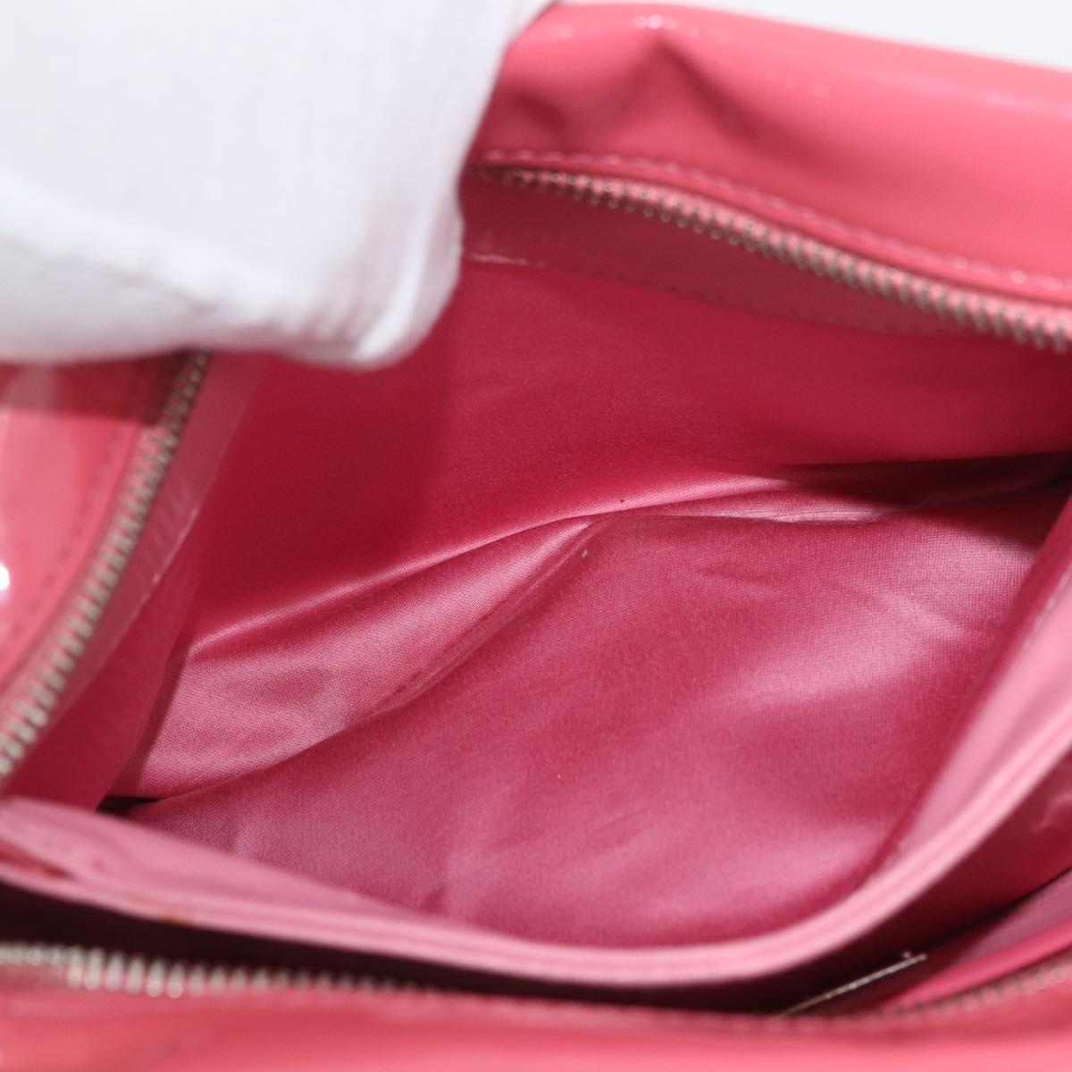 Miu Miu Hand Bag Patent leather 2way Pink Silver Auth YKZ520