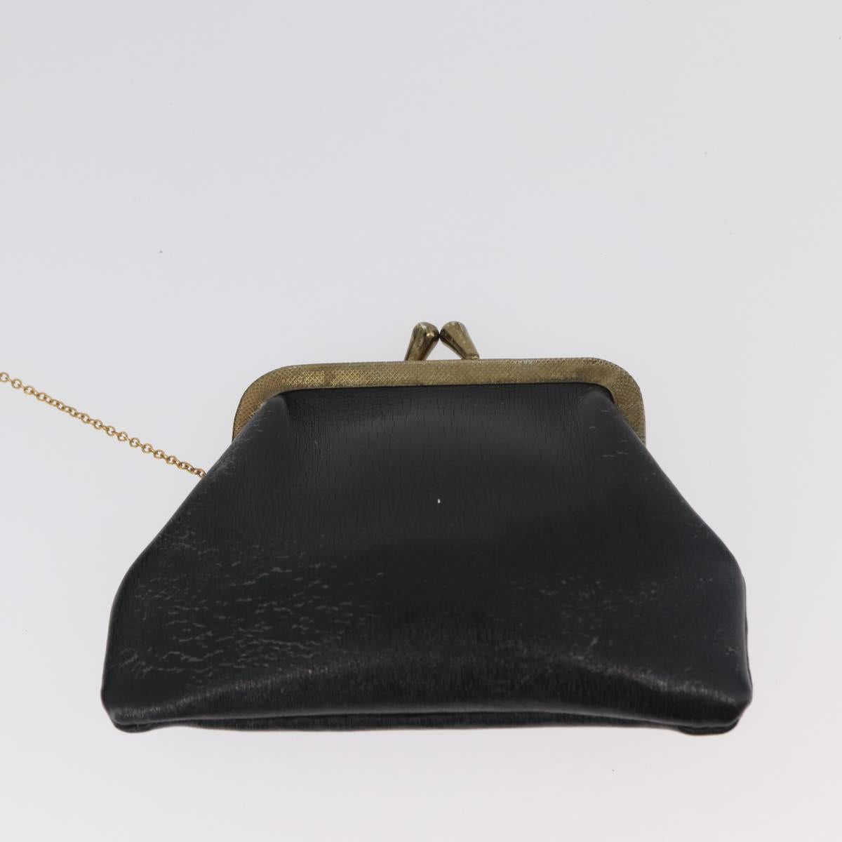 Christian Dior Hand Bag Calf Skin 2way Black Gold Auth YKZ522