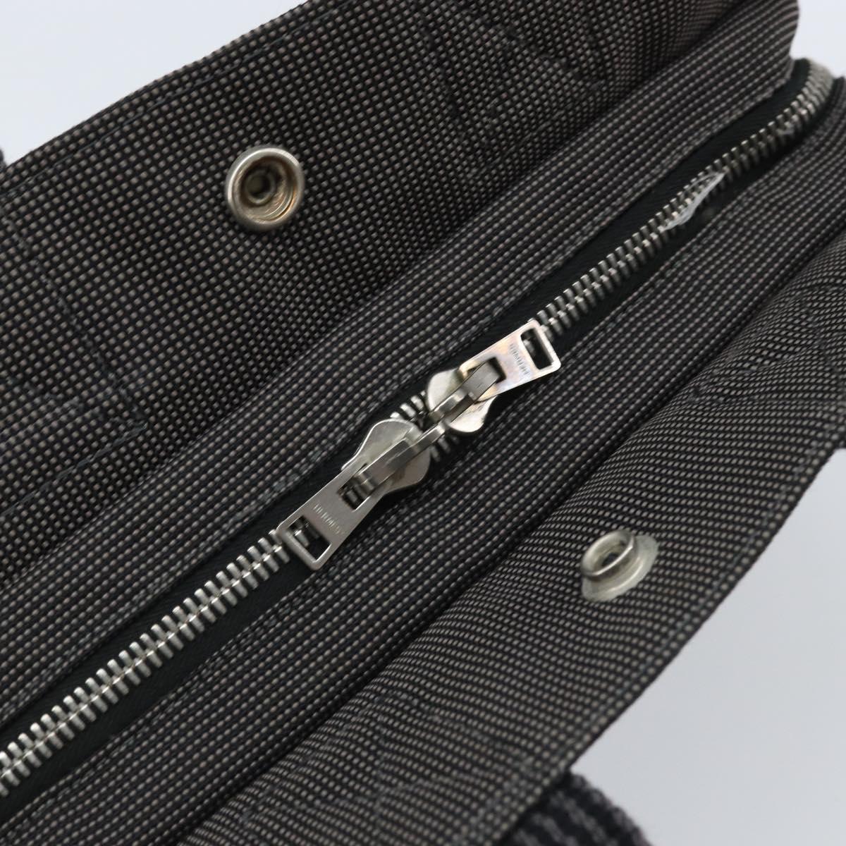 HERMES Her Line PM Hand Bag Canvas Gray Auth YKZ538A