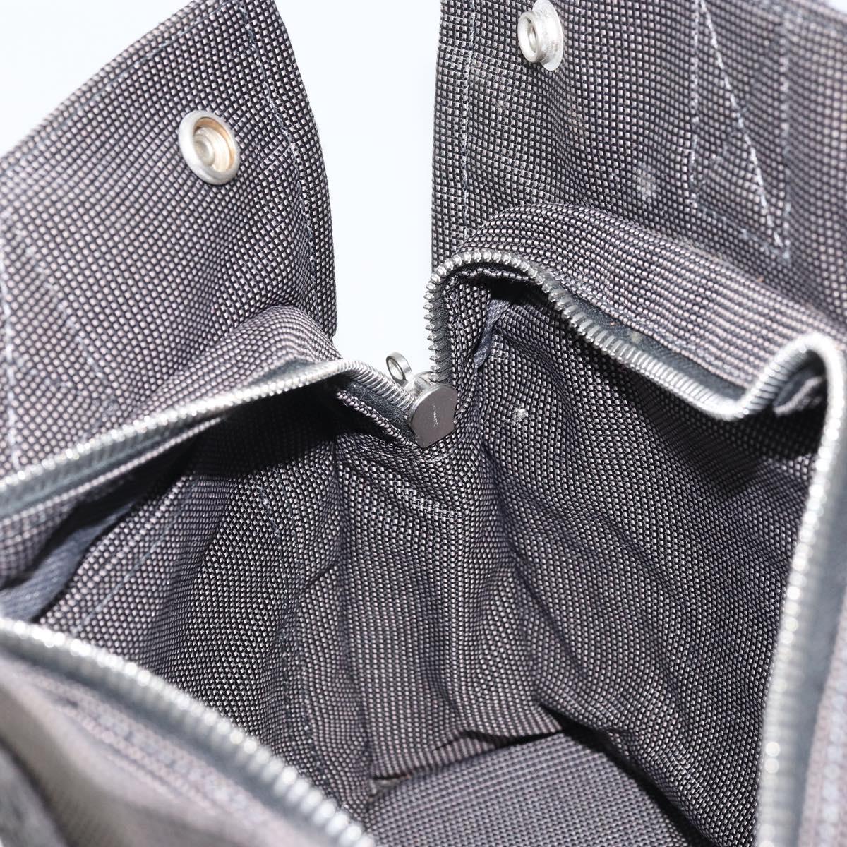 HERMES Her Line PM Hand Bag Canvas Gray Auth YKZ538A