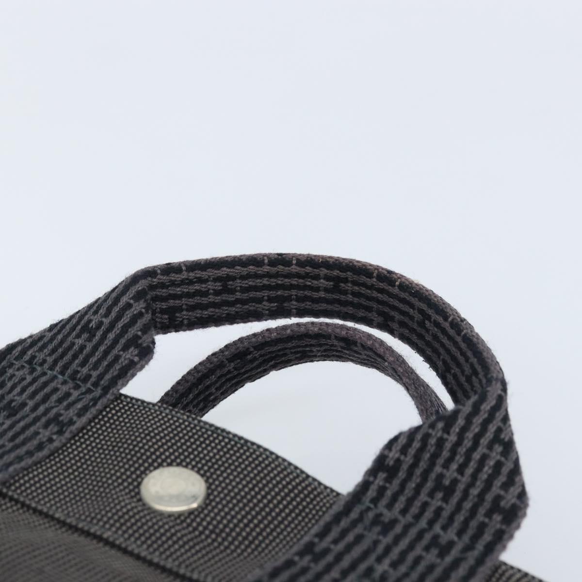 HERMES Her Line PM Hand Bag Canvas Gray Auth YKZ538A