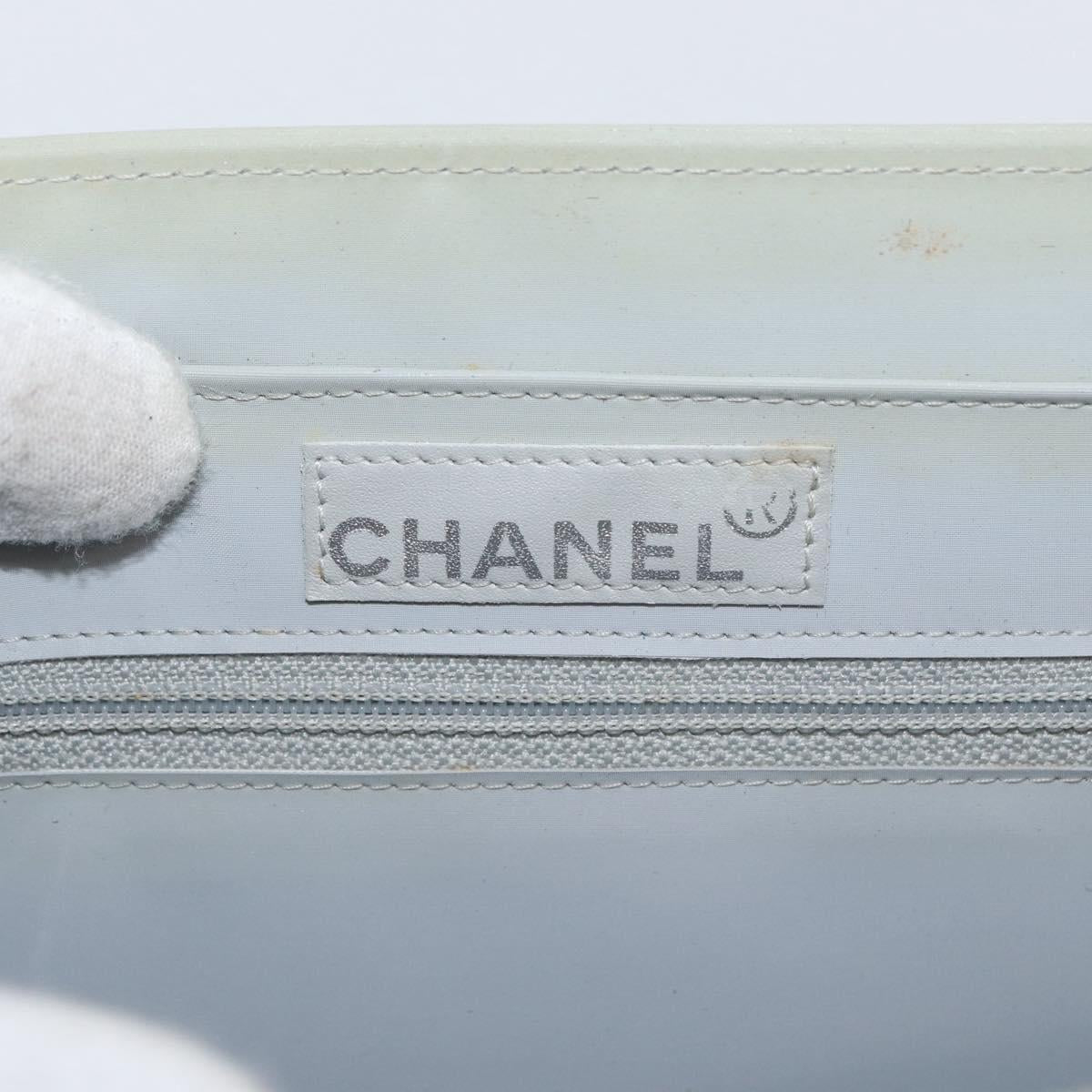 CHANEL Chain Shoulder Bag Sequin Greige Silver CC Auth YKZ542A