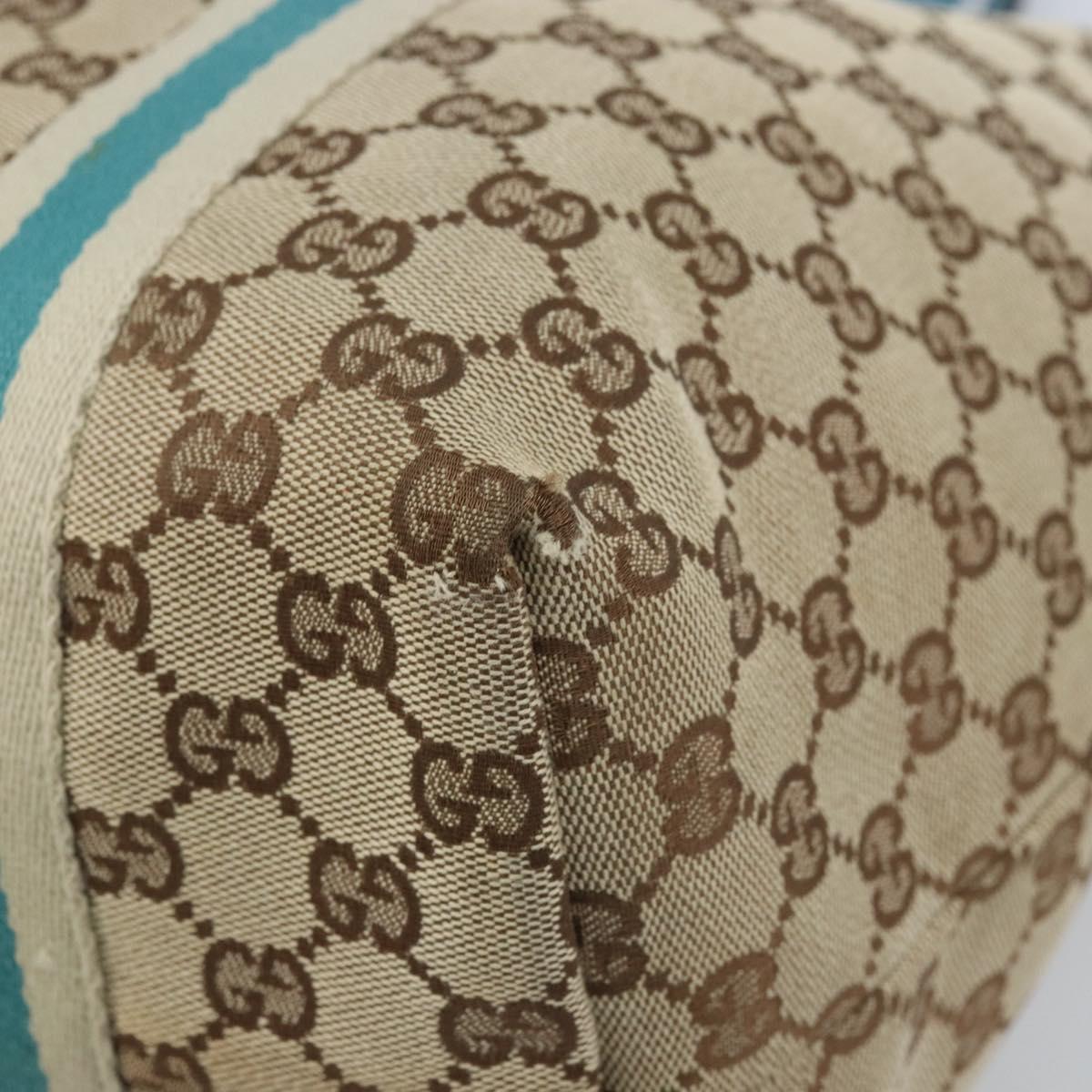 GUCCI GG Canvas Sherry Line Tote Bag Beige Gold 139260 Auth YKZ549