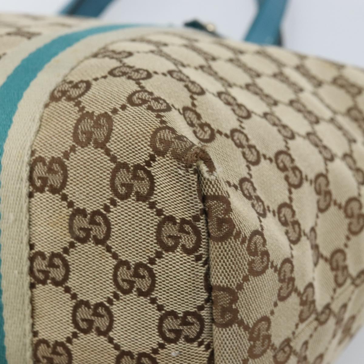 GUCCI GG Canvas Sherry Line Tote Bag Beige Gold 139260 Auth YKZ549