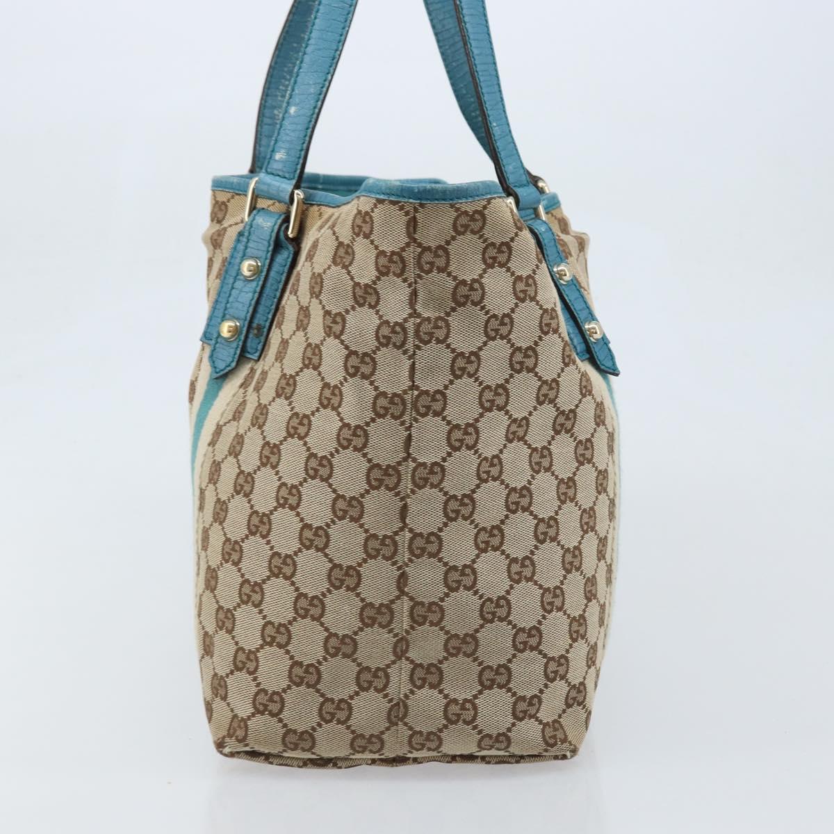 GUCCI GG Canvas Sherry Line Tote Bag Beige Gold 139260 Auth YKZ549