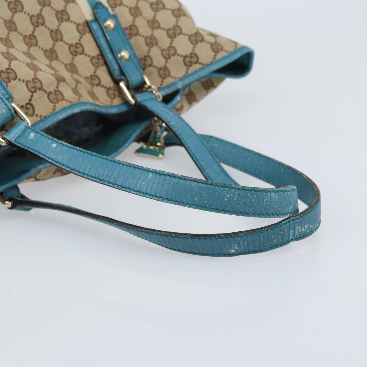 GUCCI GG Canvas Sherry Line Tote Bag Beige Gold 139260 Auth YKZ549