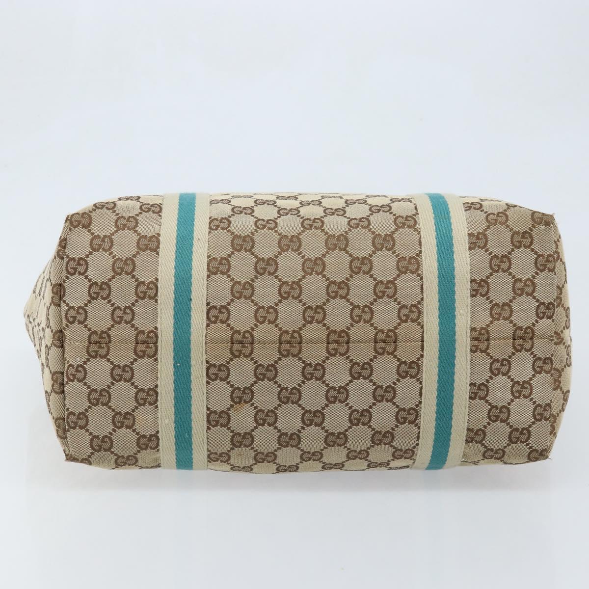 GUCCI GG Canvas Sherry Line Tote Bag Beige Gold 139260 Auth YKZ549