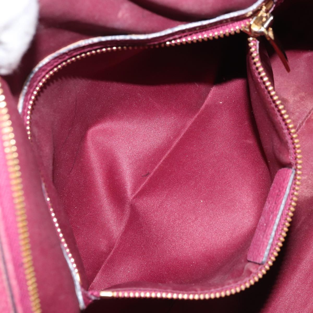 Salvatore Ferragamo Hand Bag Leather 2way Purple Gold Auth YKZ553
