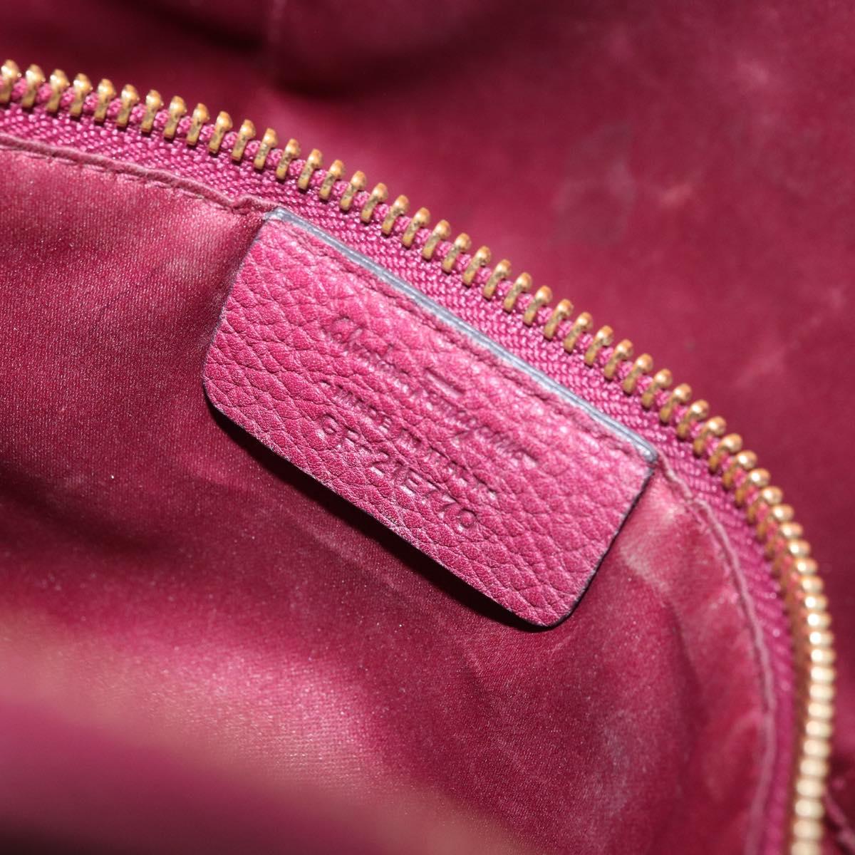Salvatore Ferragamo Hand Bag Leather 2way Purple Gold Auth YKZ553