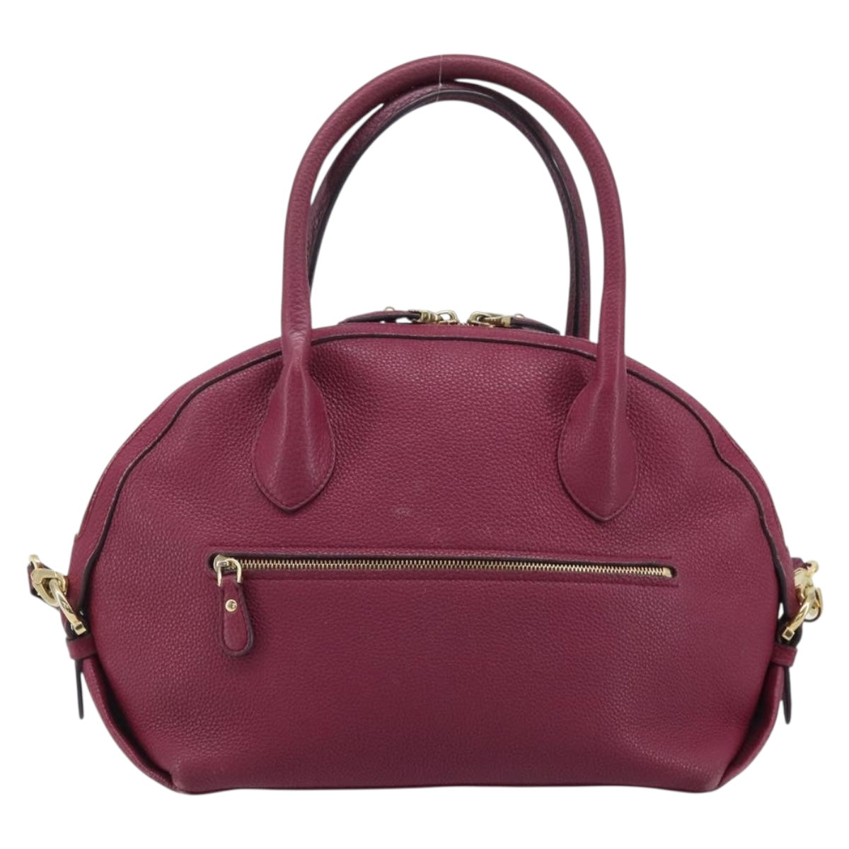 Salvatore Ferragamo Hand Bag Leather 2way Purple Gold Auth YKZ553