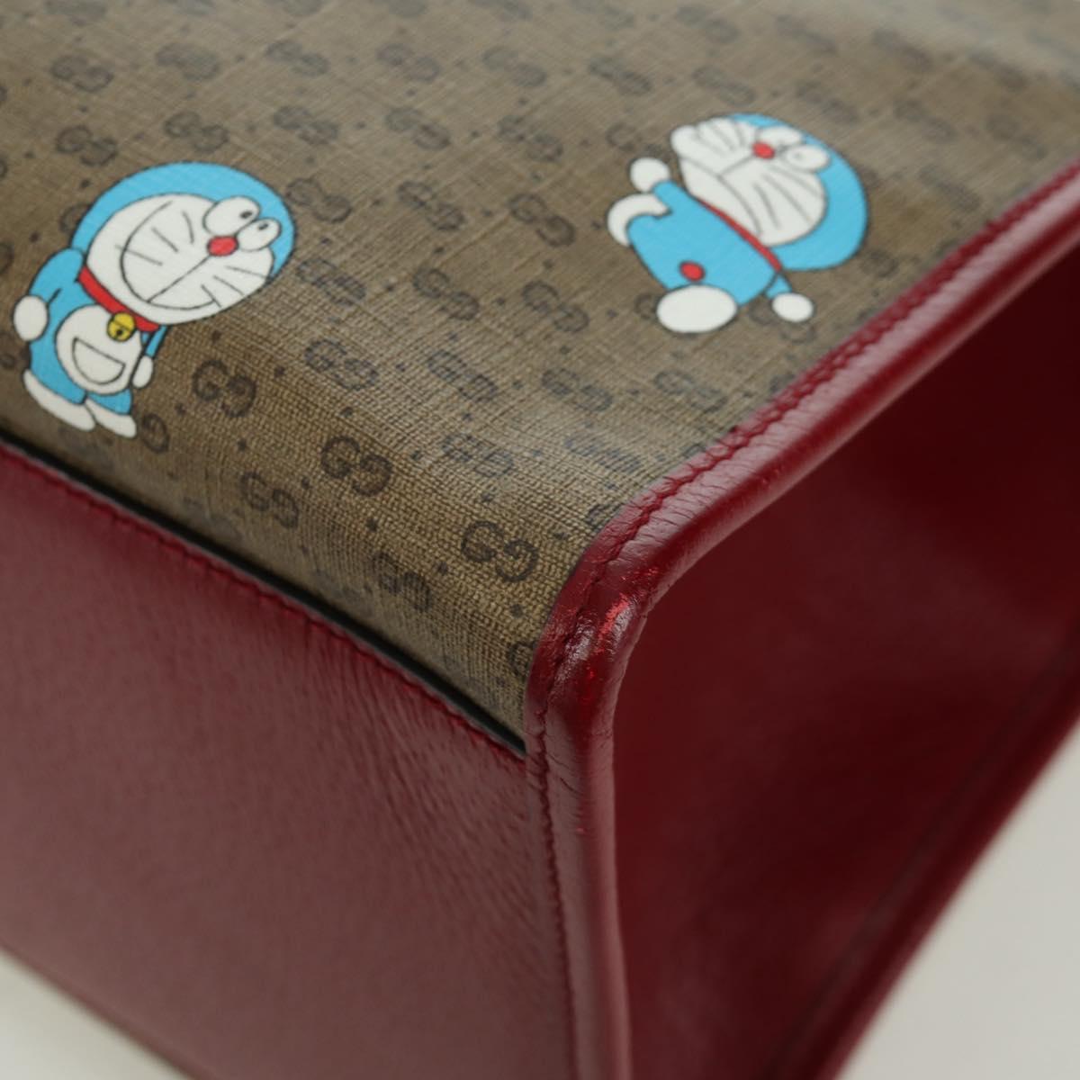 GUCCI GUCCI Ã Doraemon Micro GG Supreme Bag PVC 2way Beige 653952 Auth YKZ557SAM