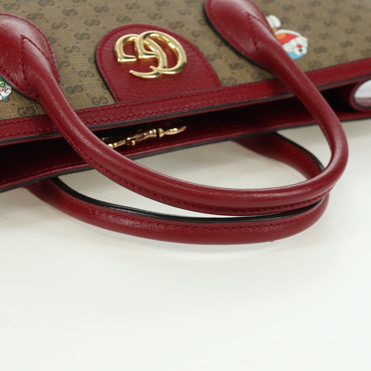 GUCCI GUCCI Ã Doraemon Micro GG Supreme Bag PVC 2way Beige 653952 Auth YKZ557SAM