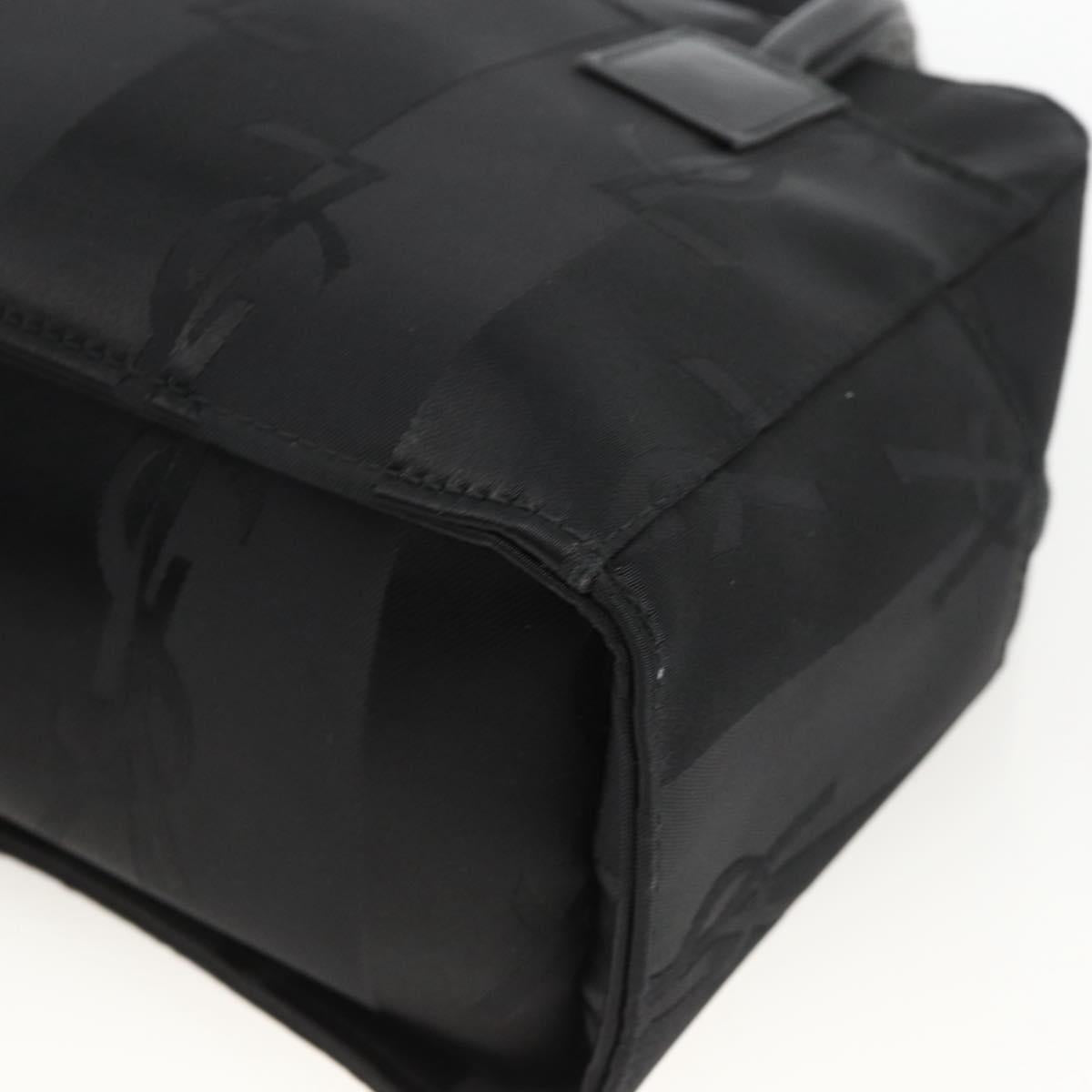 SAINT LAURENT Cassandra Tote Bag Canvas Black Silver Auth YKZ573A