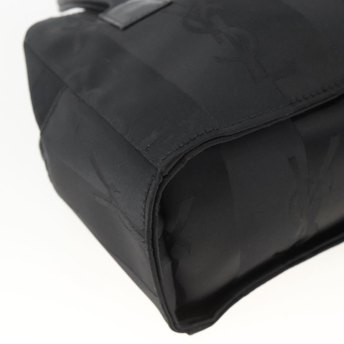 SAINT LAURENT Cassandra Tote Bag Canvas Black Silver Auth YKZ573A