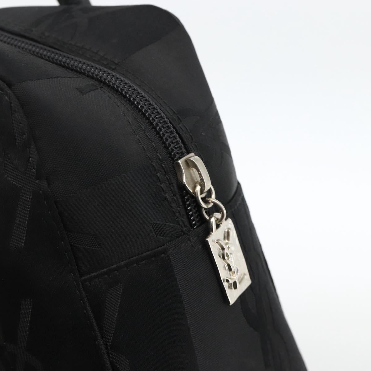 SAINT LAURENT Cassandra Tote Bag Canvas Black Silver Auth YKZ573A