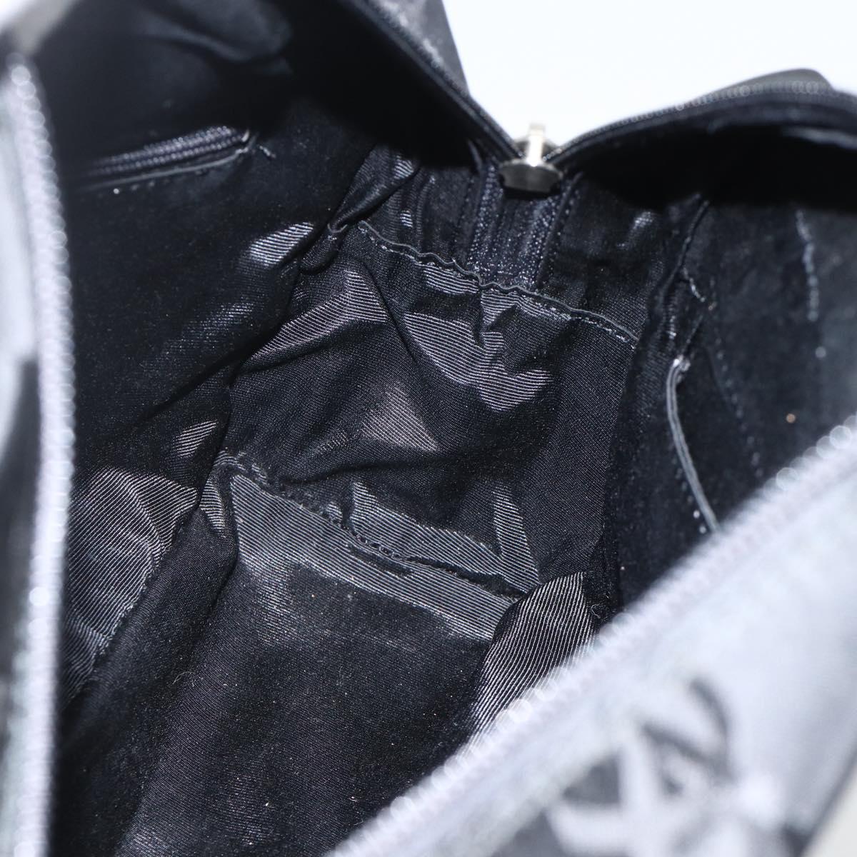 SAINT LAURENT Cassandra Tote Bag Canvas Black Silver Auth YKZ573A