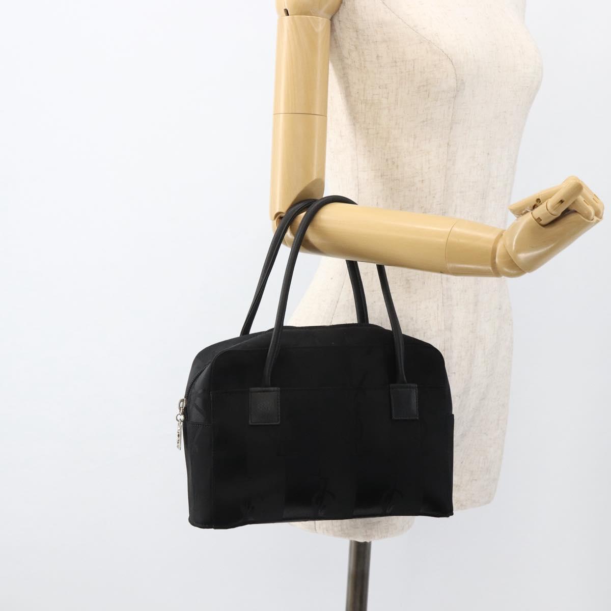 SAINT LAURENT Cassandra Tote Bag Canvas Black Silver Auth YKZ573A