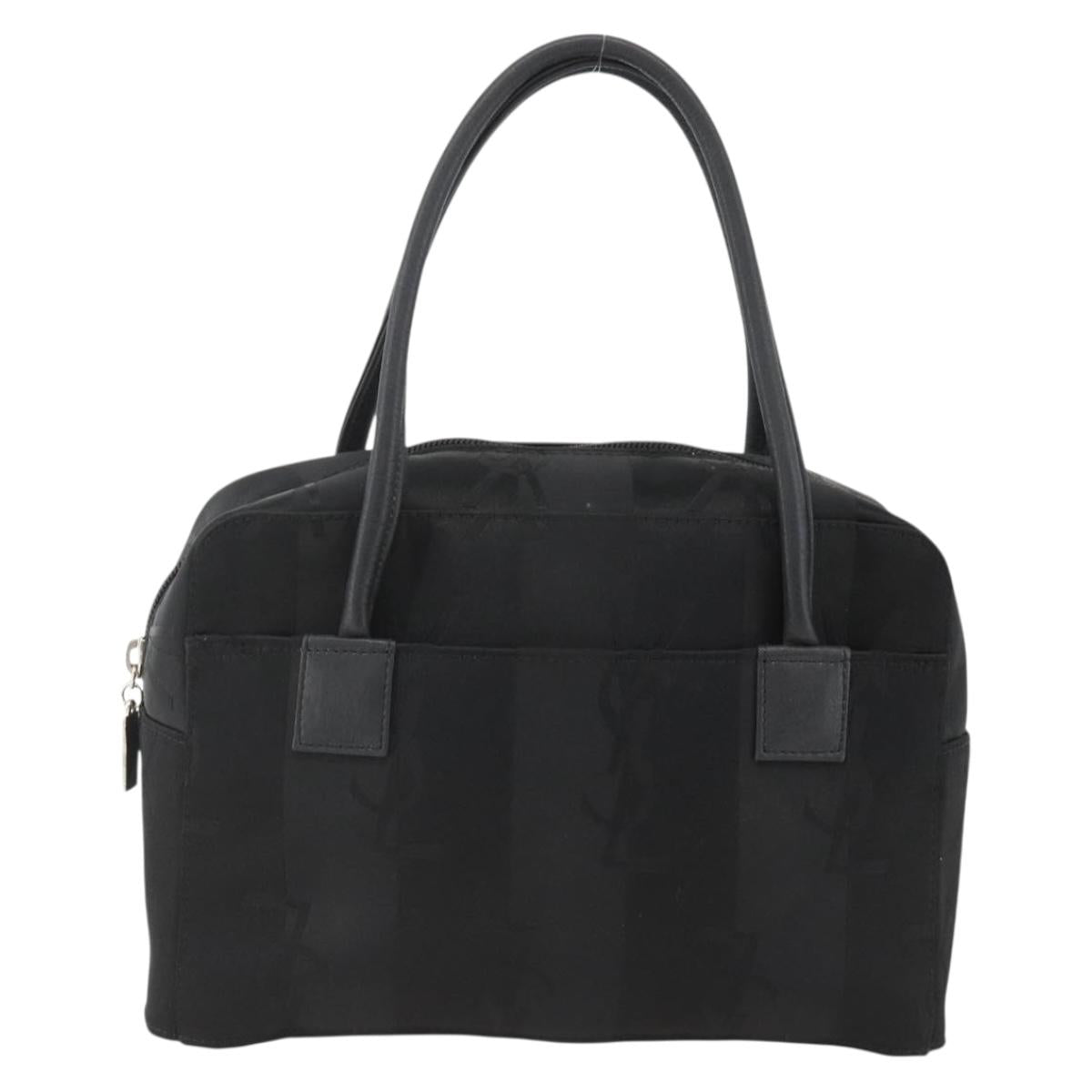 SAINT LAURENT Cassandra Tote Bag Canvas Black Silver Auth YKZ573A