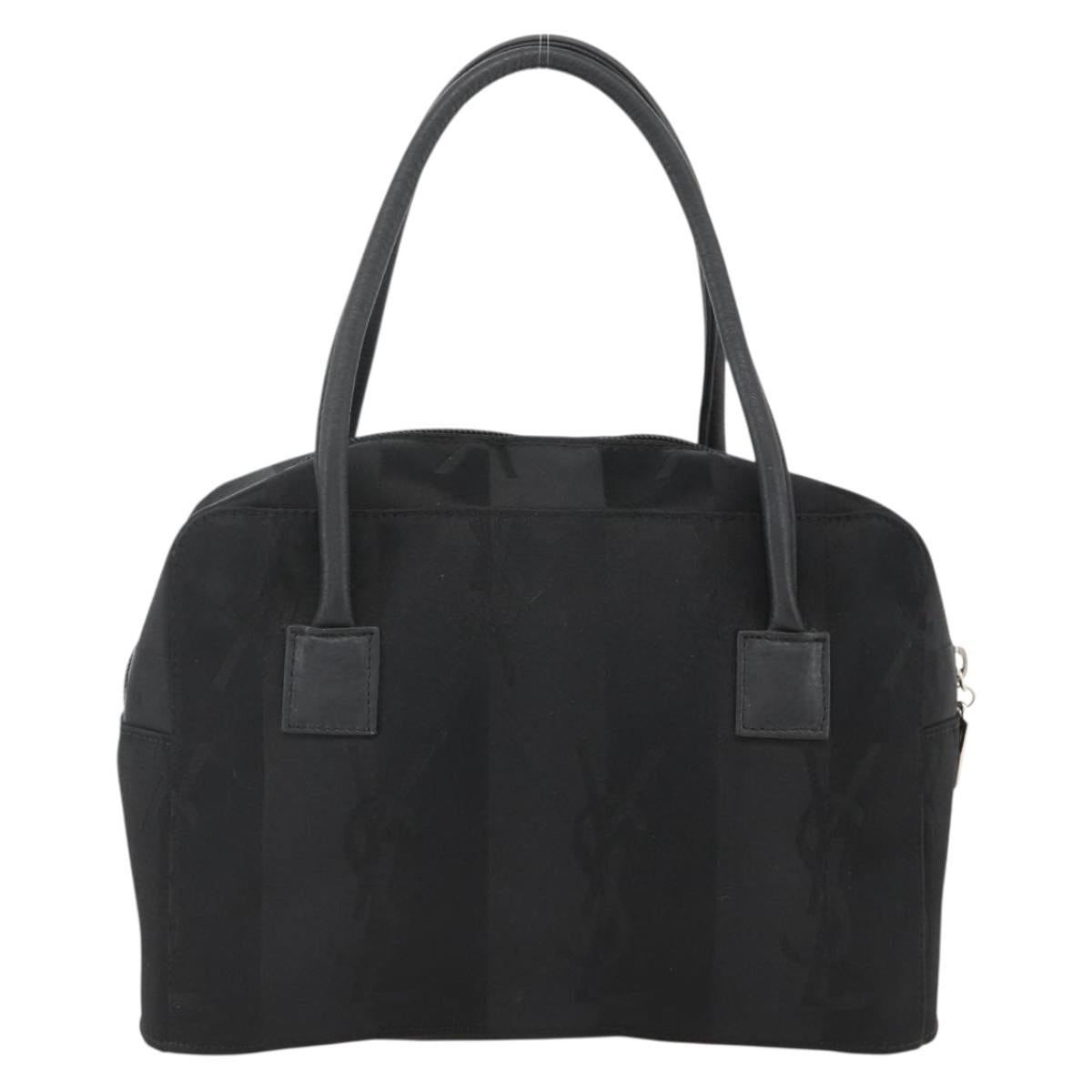 SAINT LAURENT Cassandra Tote Bag Canvas Black Silver Auth YKZ573A