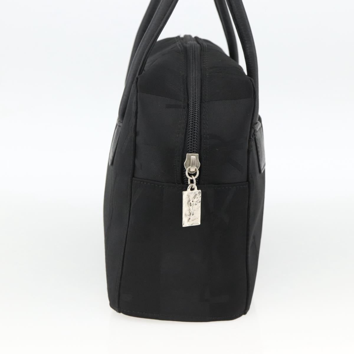 SAINT LAURENT Cassandra Tote Bag Canvas Black Silver Auth YKZ573A
