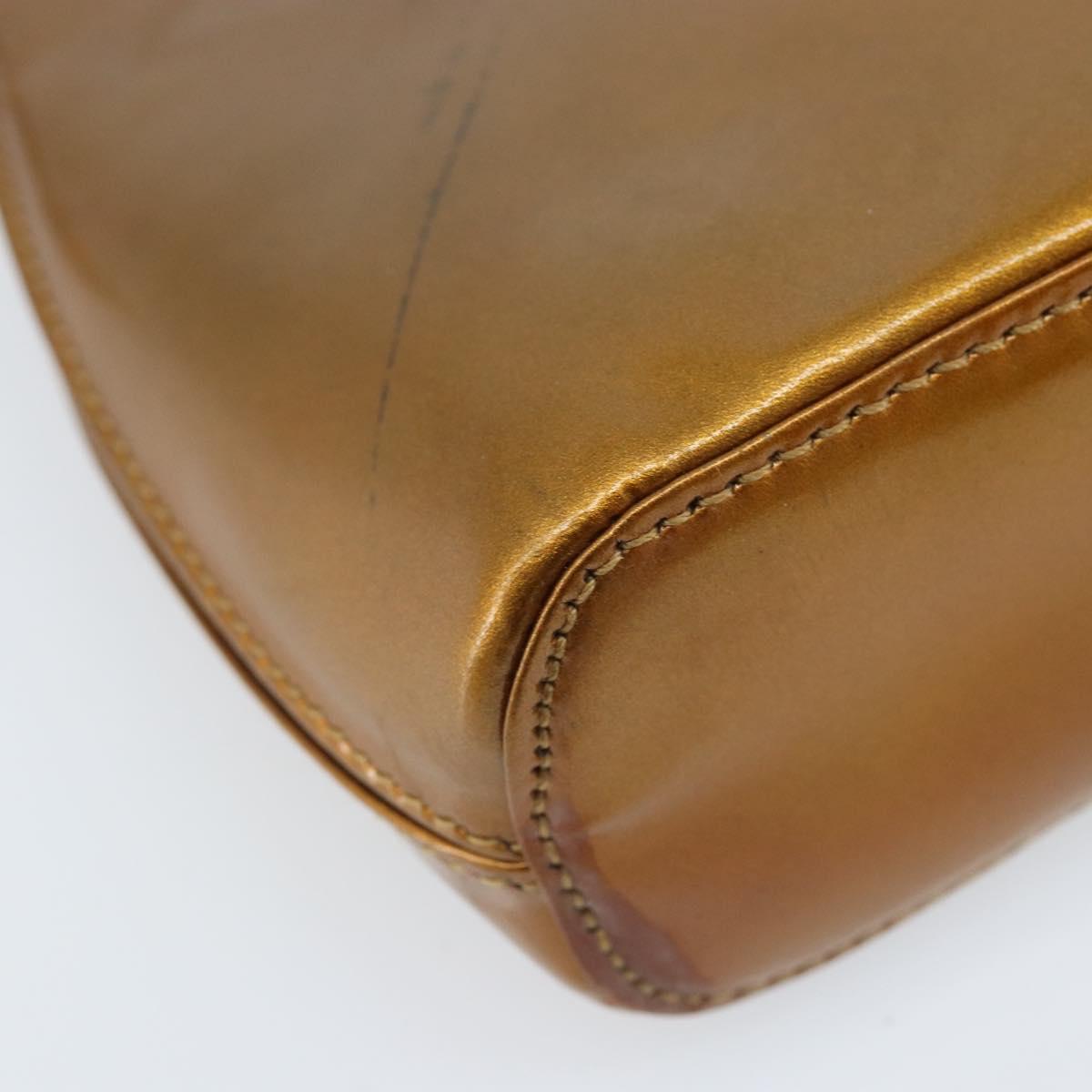GUCCI Bamboo Bag Patent leather 2way Gold Tone 005 2046 0322 Auth YKZ590