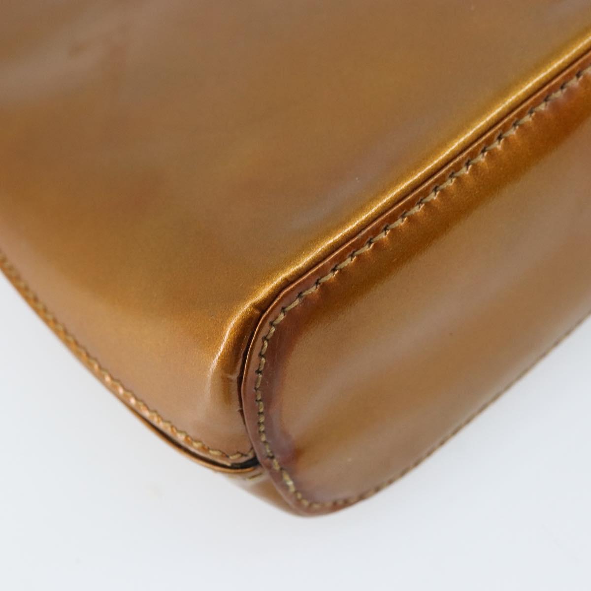 GUCCI Bamboo Bag Patent leather 2way Gold Tone 005 2046 0322 Auth YKZ590